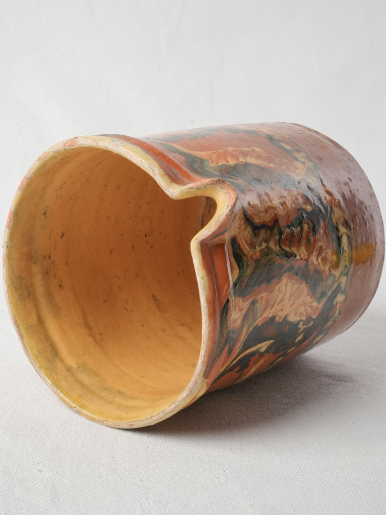 Late 19th-Century Pitcher from Savoy w/ Jaspe Glaze - 6¾"