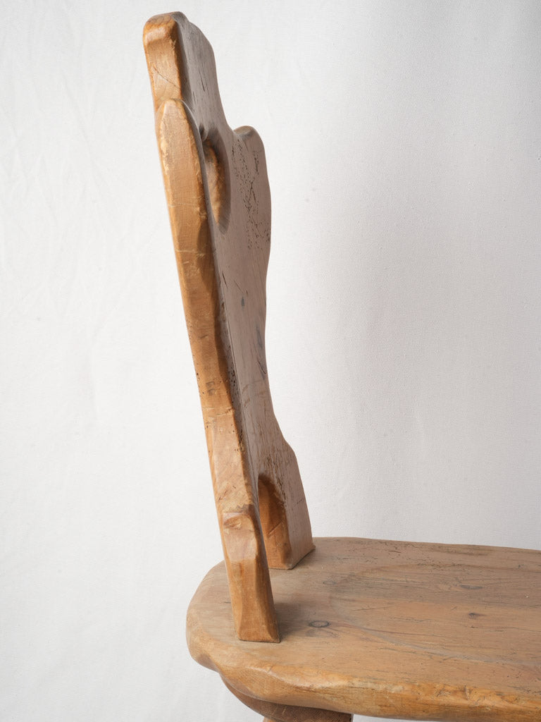 Set of Six Alpine Fir Board-Back Chairs with Heart Cutouts