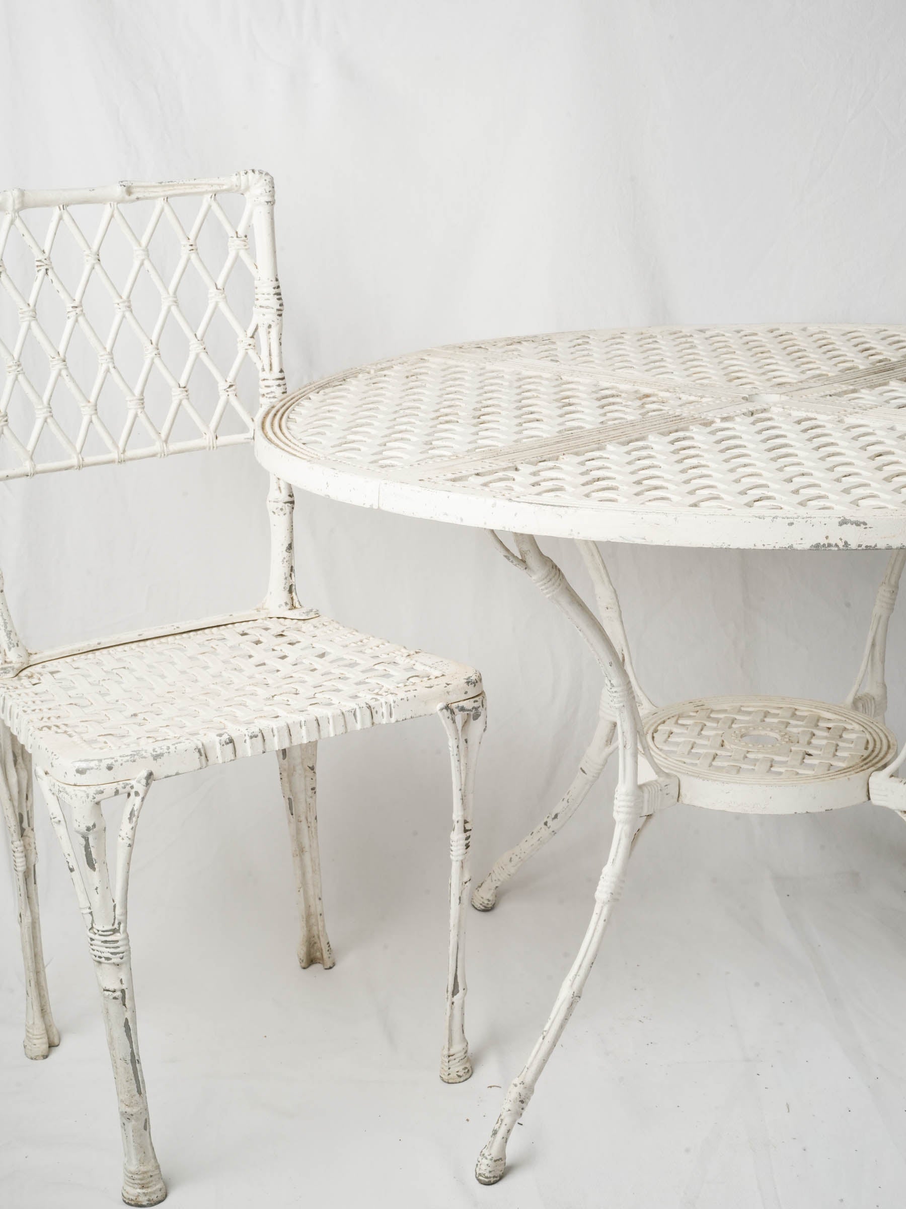 Vintage Cast Aluminium Garden Set w/ Faux Bamboo Design