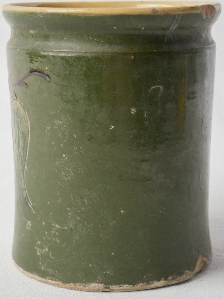 Antique Ceramic Pot W/ Hand-Painted Cherries from Savoy - 6¾"