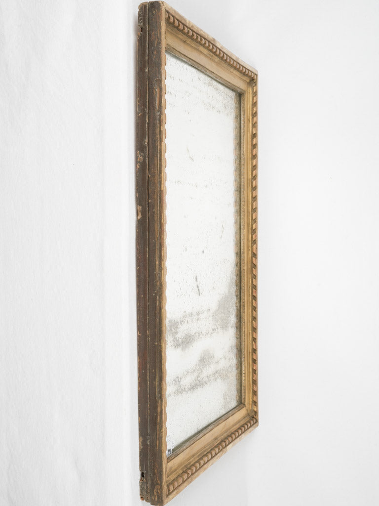 Aged mercury glass gilded mirror