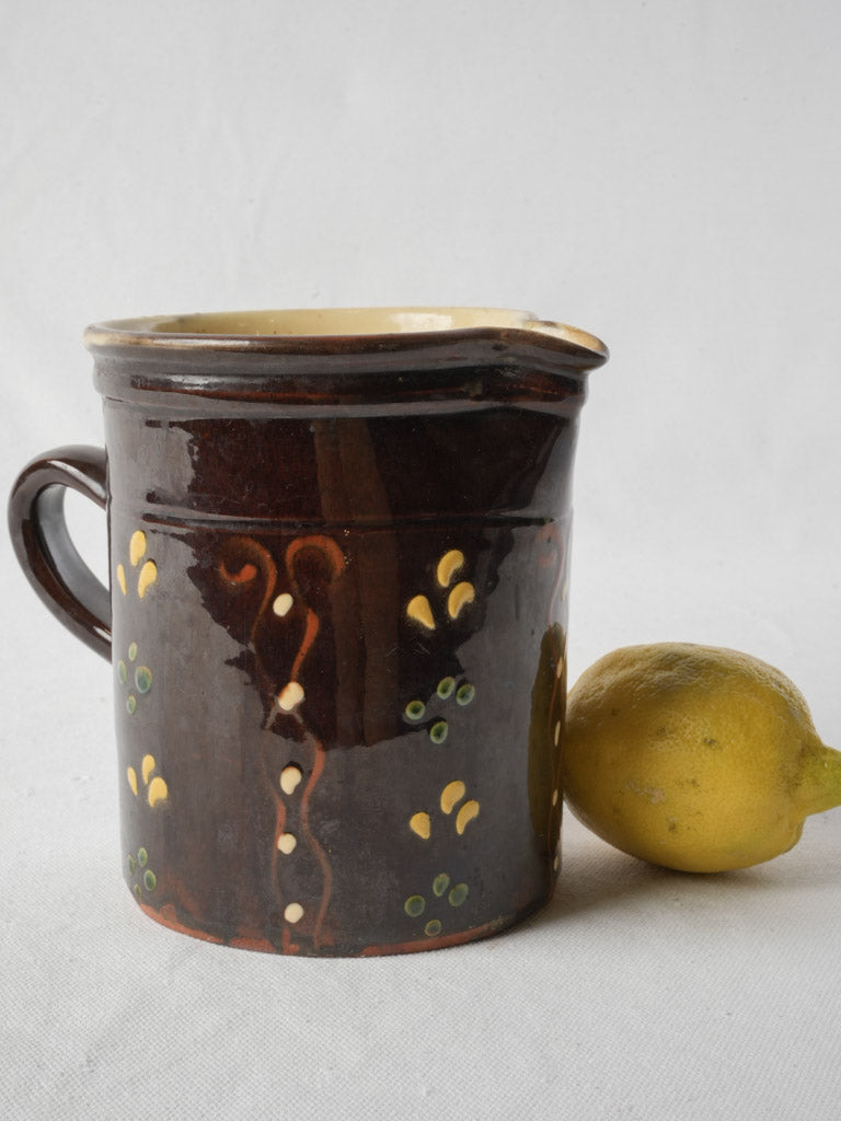 Antique terracotta rustic pitcher