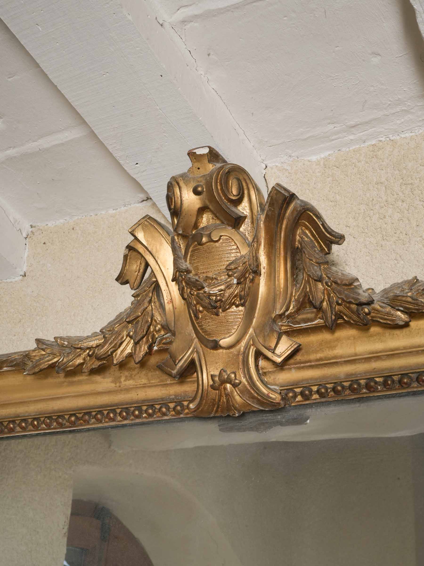 Antique French Gilt Overmantel Mirror Louis-Philippe Style - 78¾" x 45¼"