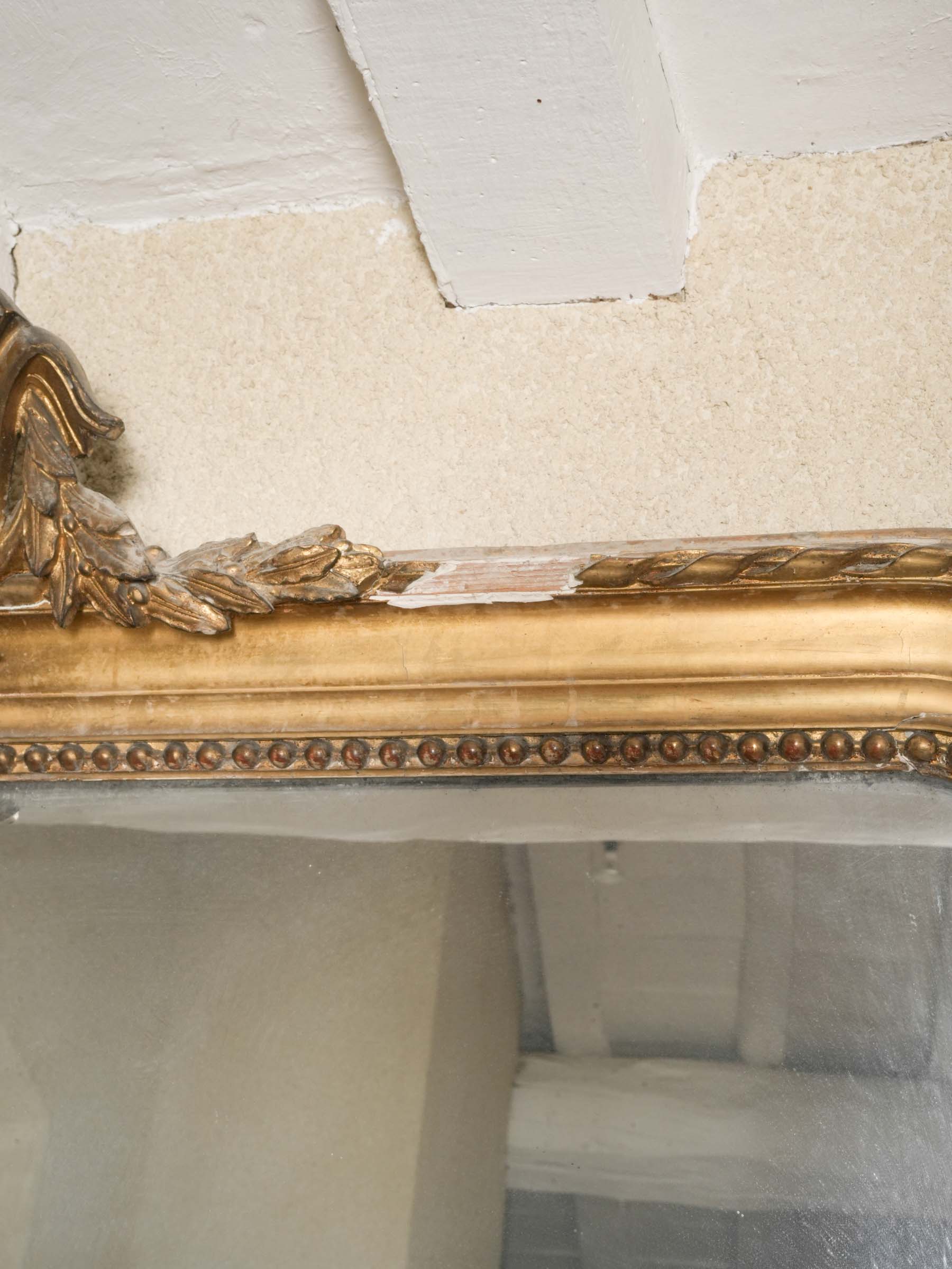 Antique French Gilt Overmantel Mirror Louis-Philippe Style - 78¾" x 45¼"