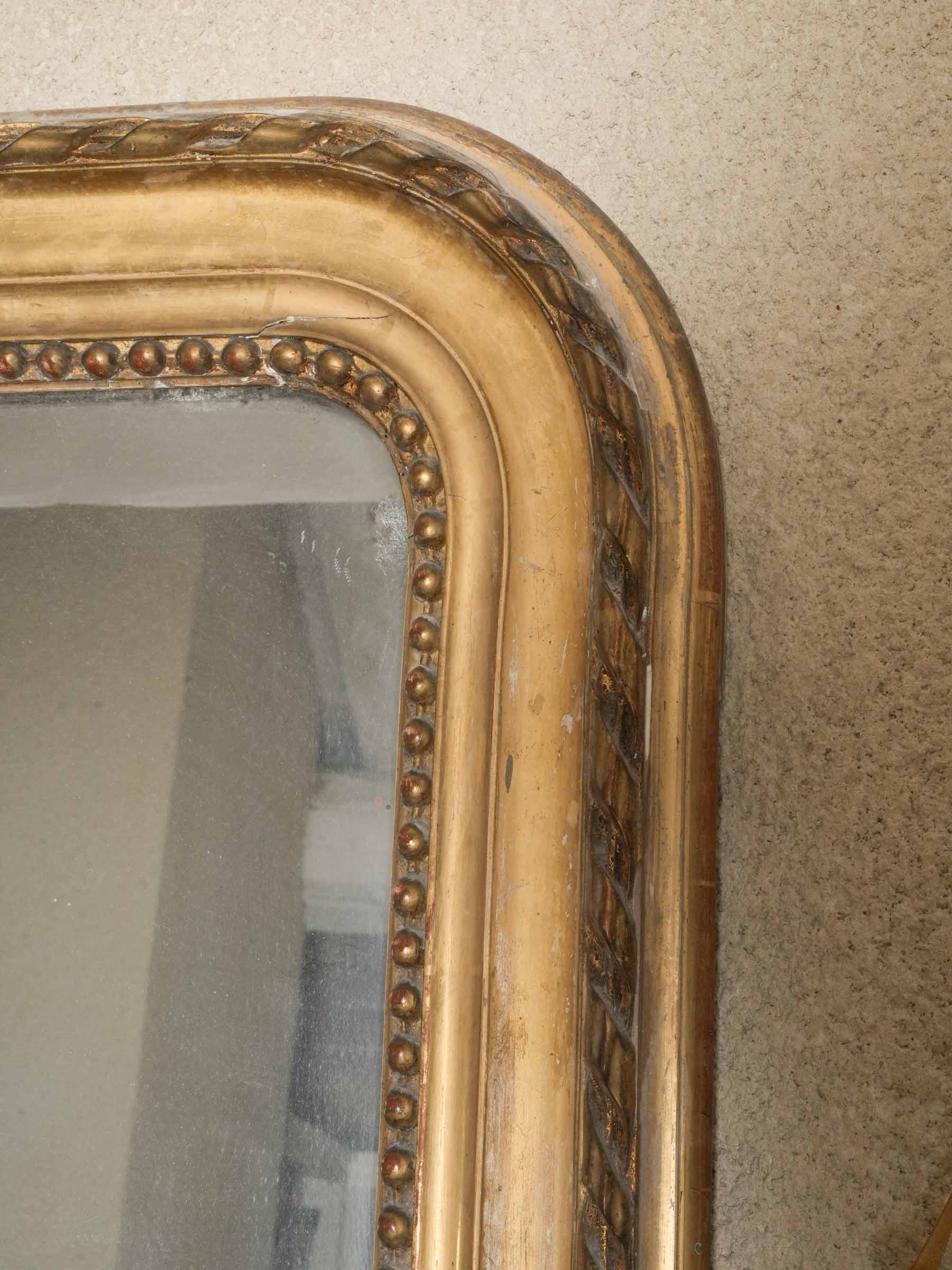Antique French Gilt Overmantel Mirror Louis-Philippe Style - 78¾" x 45¼"