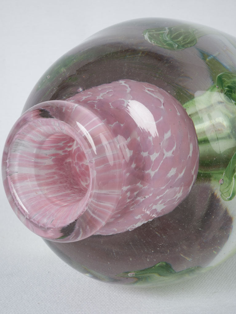 Distinctive Swirled Glass Art Flask