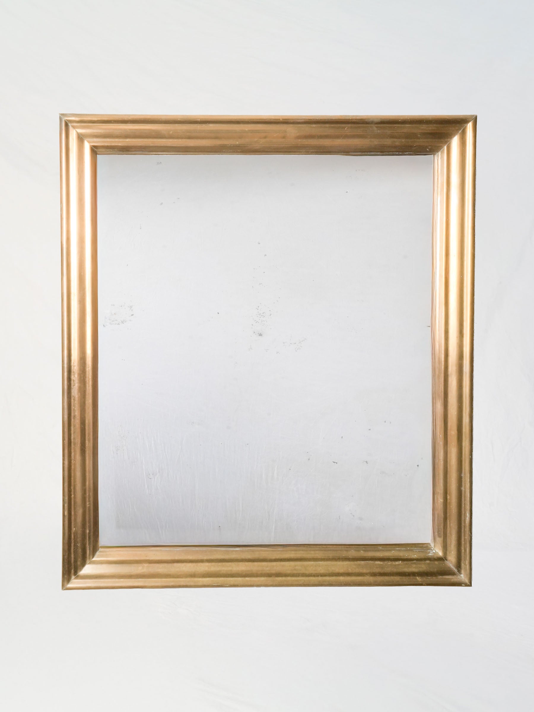 Large Early 20th Century French Brass Bistro Mirror - 46" x 40¼"
