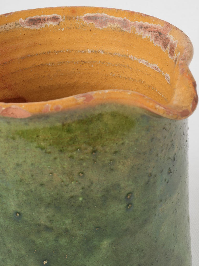 Traditional French yellow-interior antique jug