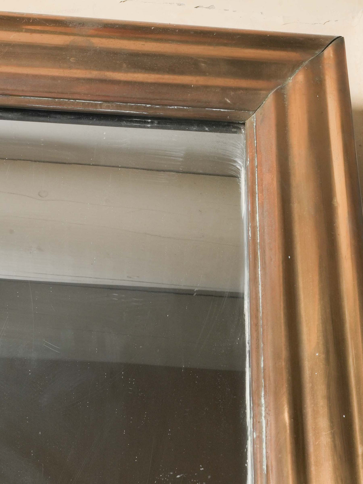 Large Early 20th Century French Brass Bistro Mirror - 46" x 40¼"