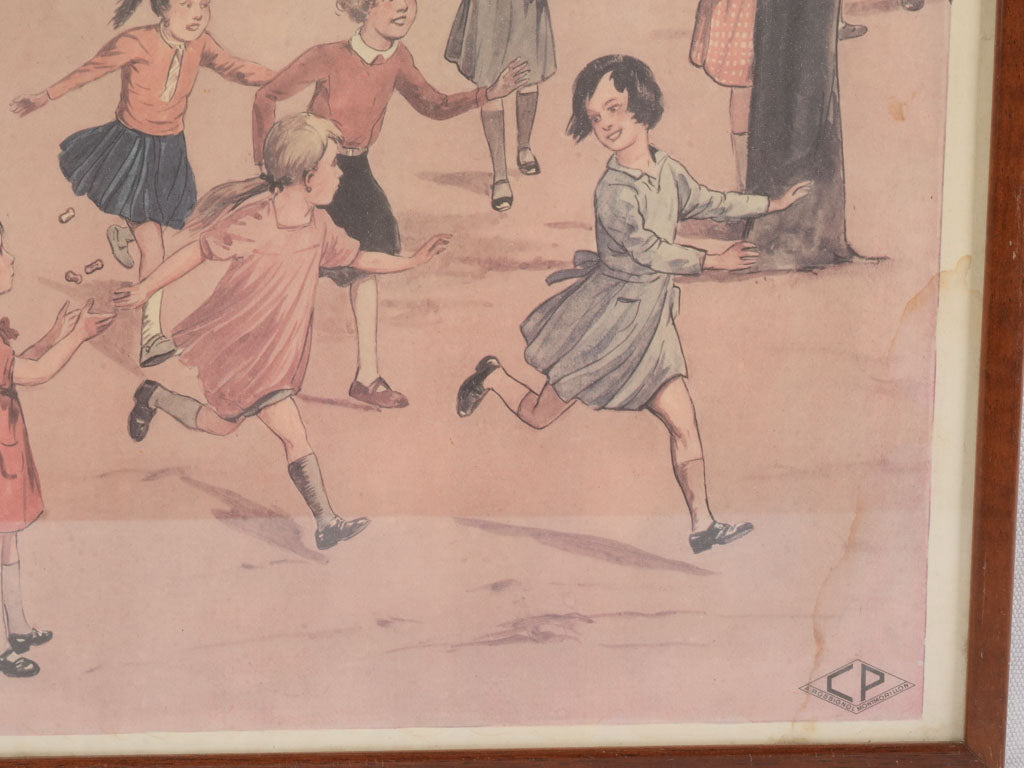 Retro classroom teaching illustration