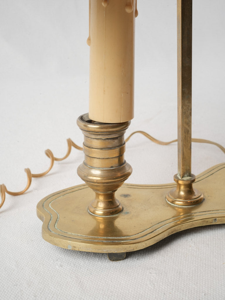 Muted green and red lamp