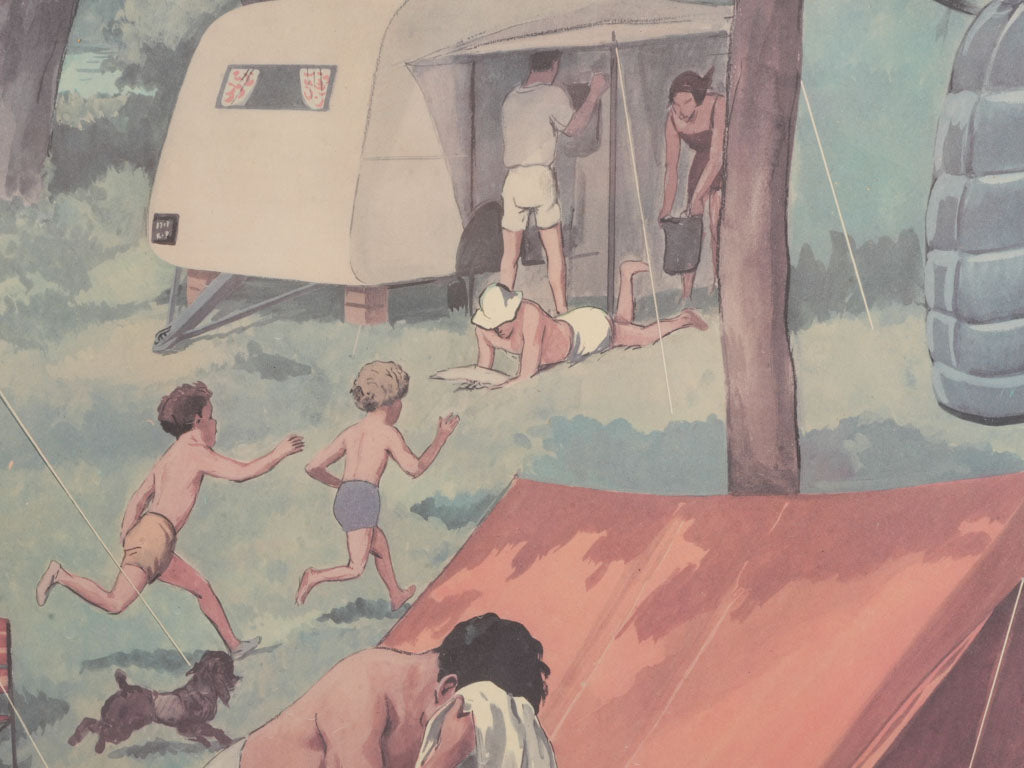 Optimistic 1950s camping print