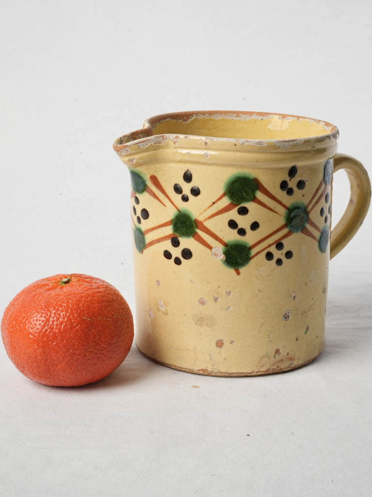 Vintage folk art ceramic pitcher