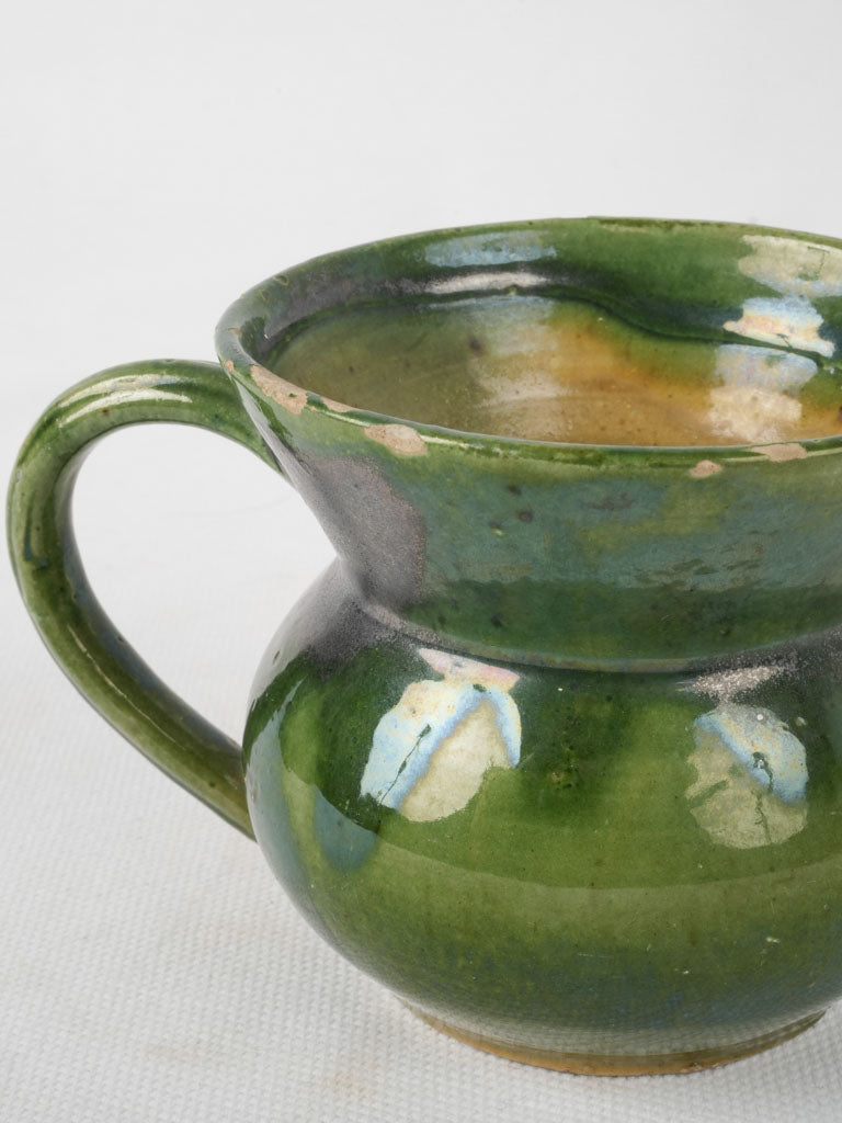Rustic green spittoon tabletop decor