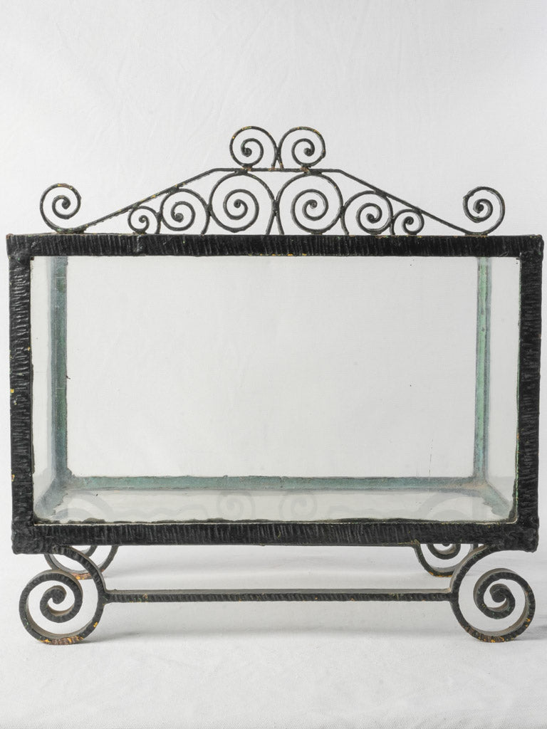 1930s French Art Deco Wrought Iron Aquarium - 20" x 19¾"