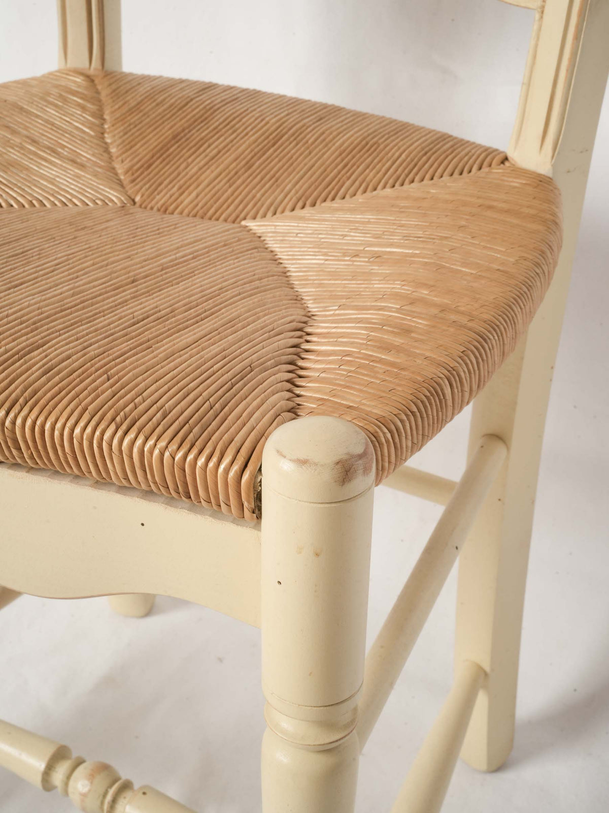 Set of 14 Provençal Painted Dining Chairs With Wheat Sheaf Backs, 1980s