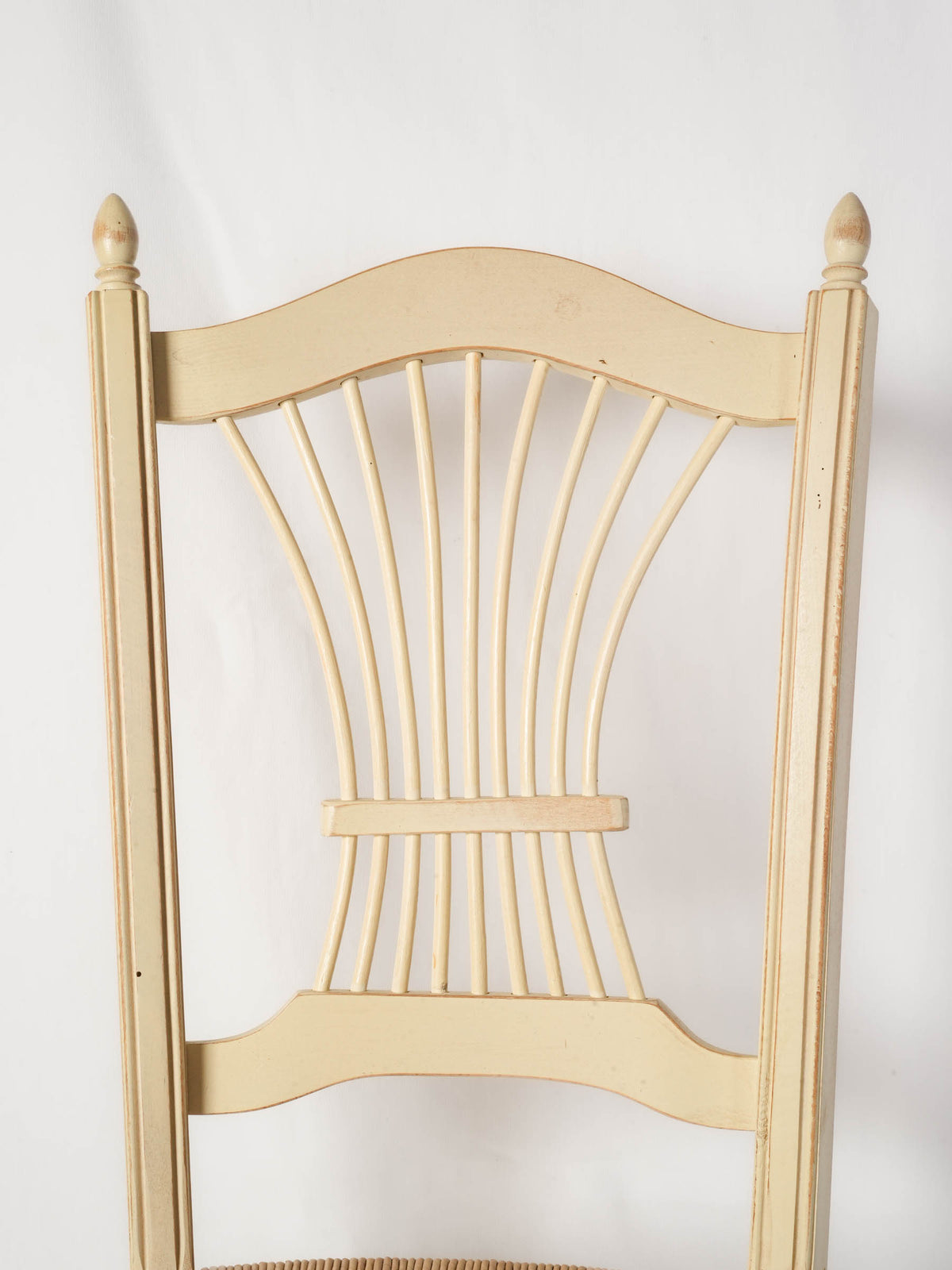 Set of 14 Provençal Painted Dining Chairs With Wheat Sheaf Backs, 1980s