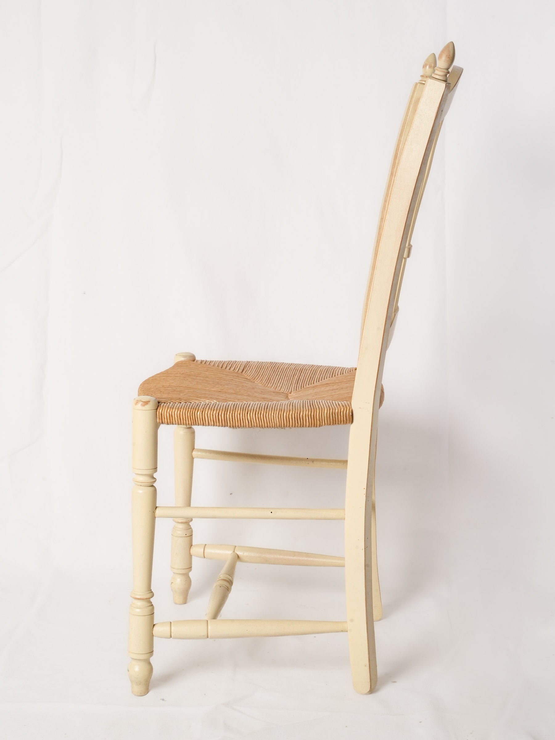 Set of 14 Provençal Painted Dining Chairs With Wheat Sheaf Backs, 1980s