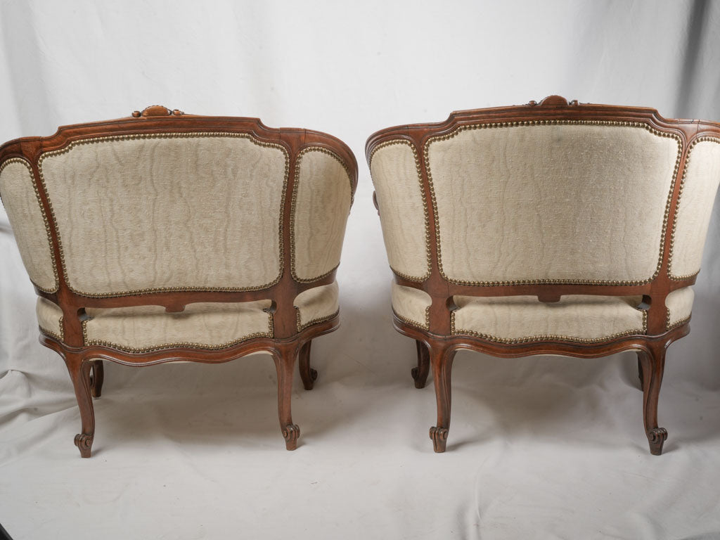 Pair of Louis XV Revival Cabriolet Armchairs Circa 1900 - 31"