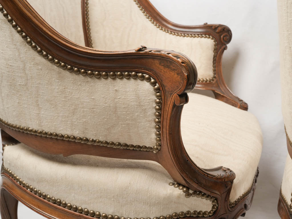 Pair of Louis XV Revival Cabriolet Armchairs Circa 1900 - 31"