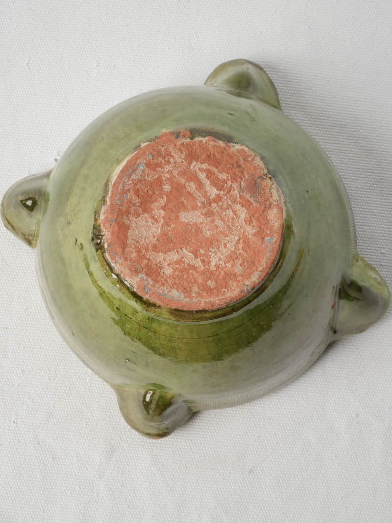 Mid-20th Century French Green Glazed Terracotta Mortar - 4"