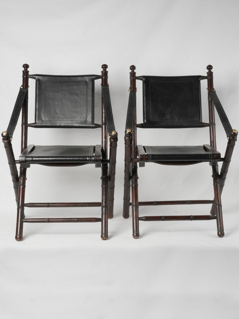 Elegant mid-century campaign-style seats