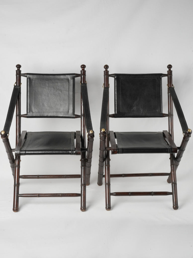 Organic faux-bamboo wooden chairs