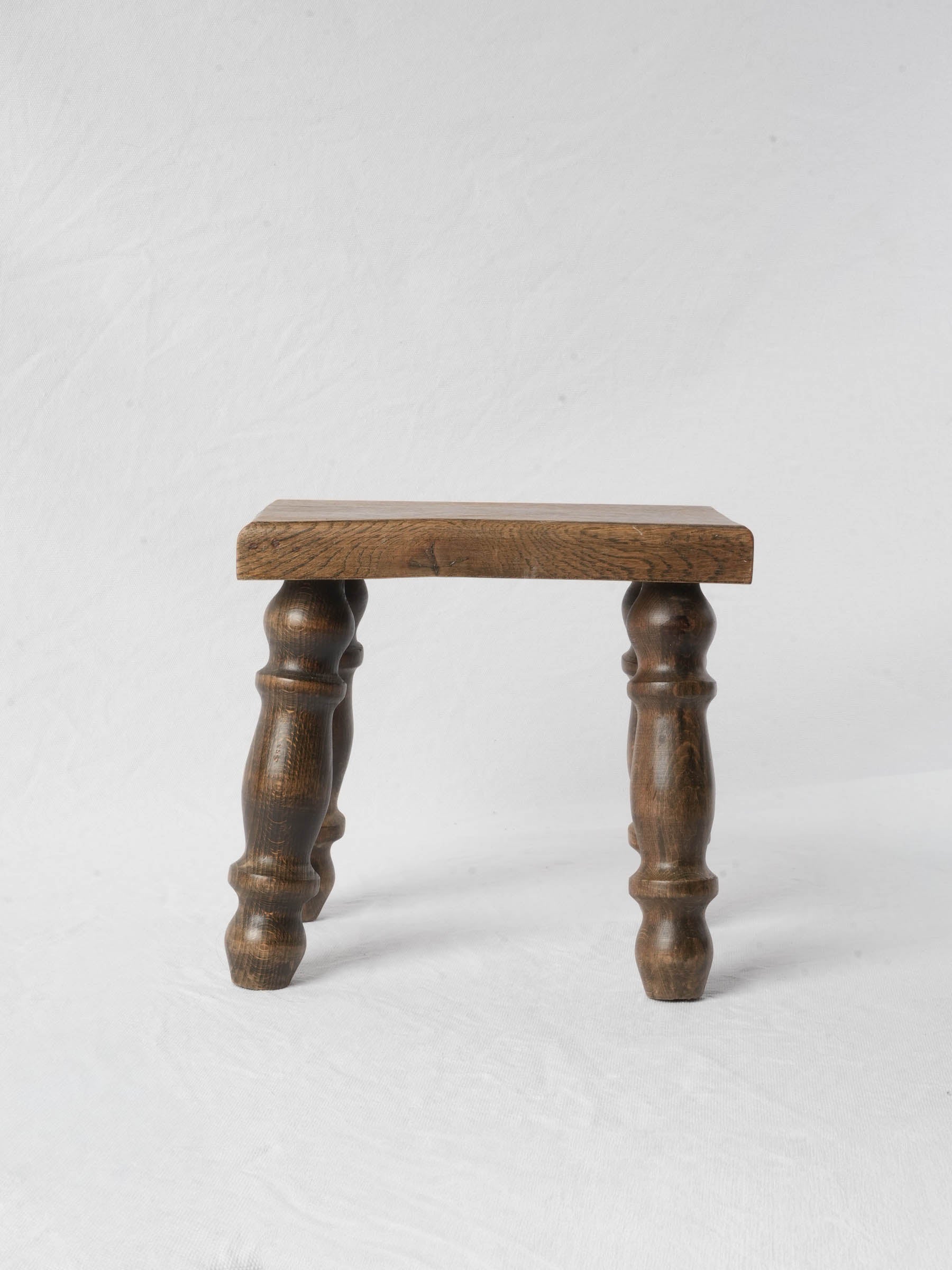 Vintage Wooden Stool with Patina