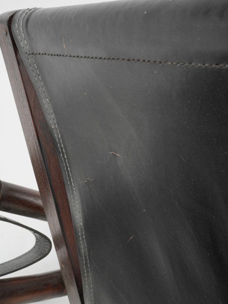 Campaign chairs with brass-capped finials