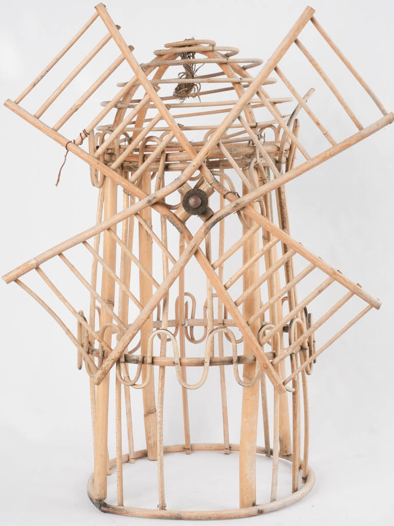 Vintage wicker windmill decoration 24¾"