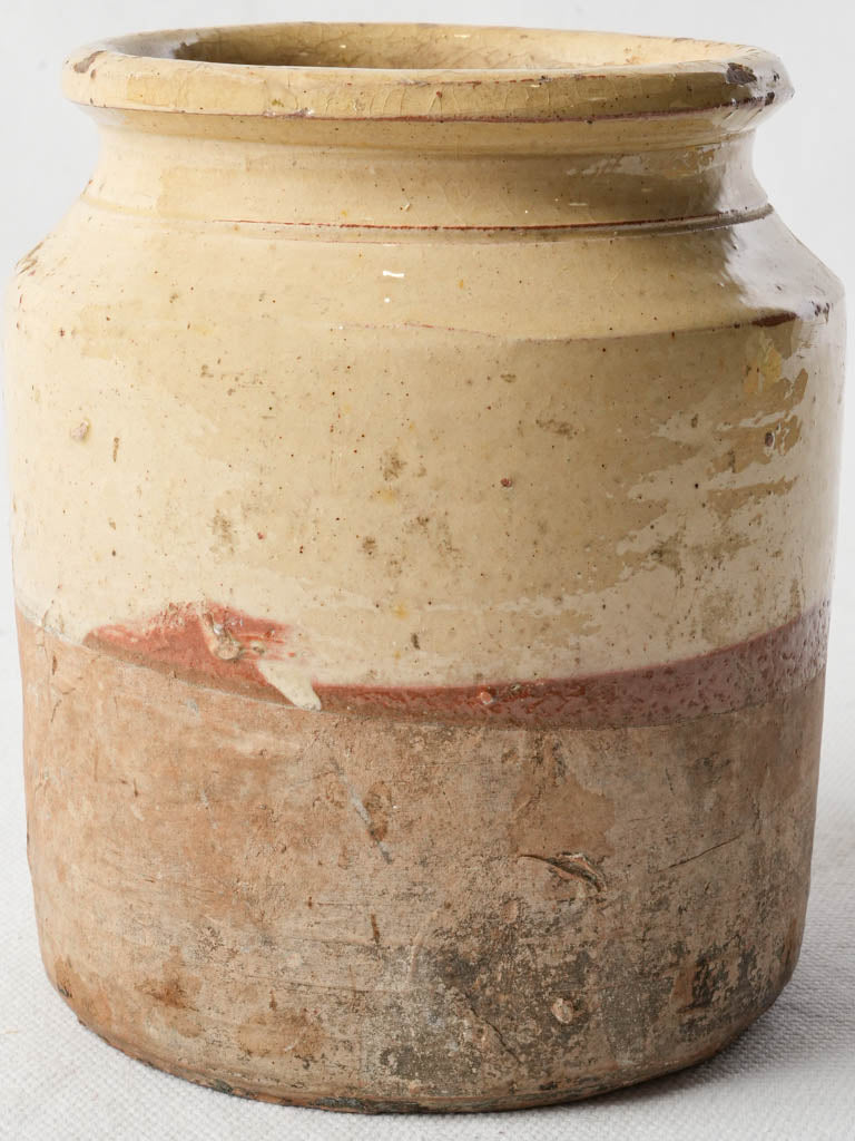 Antique French glazed storage pot