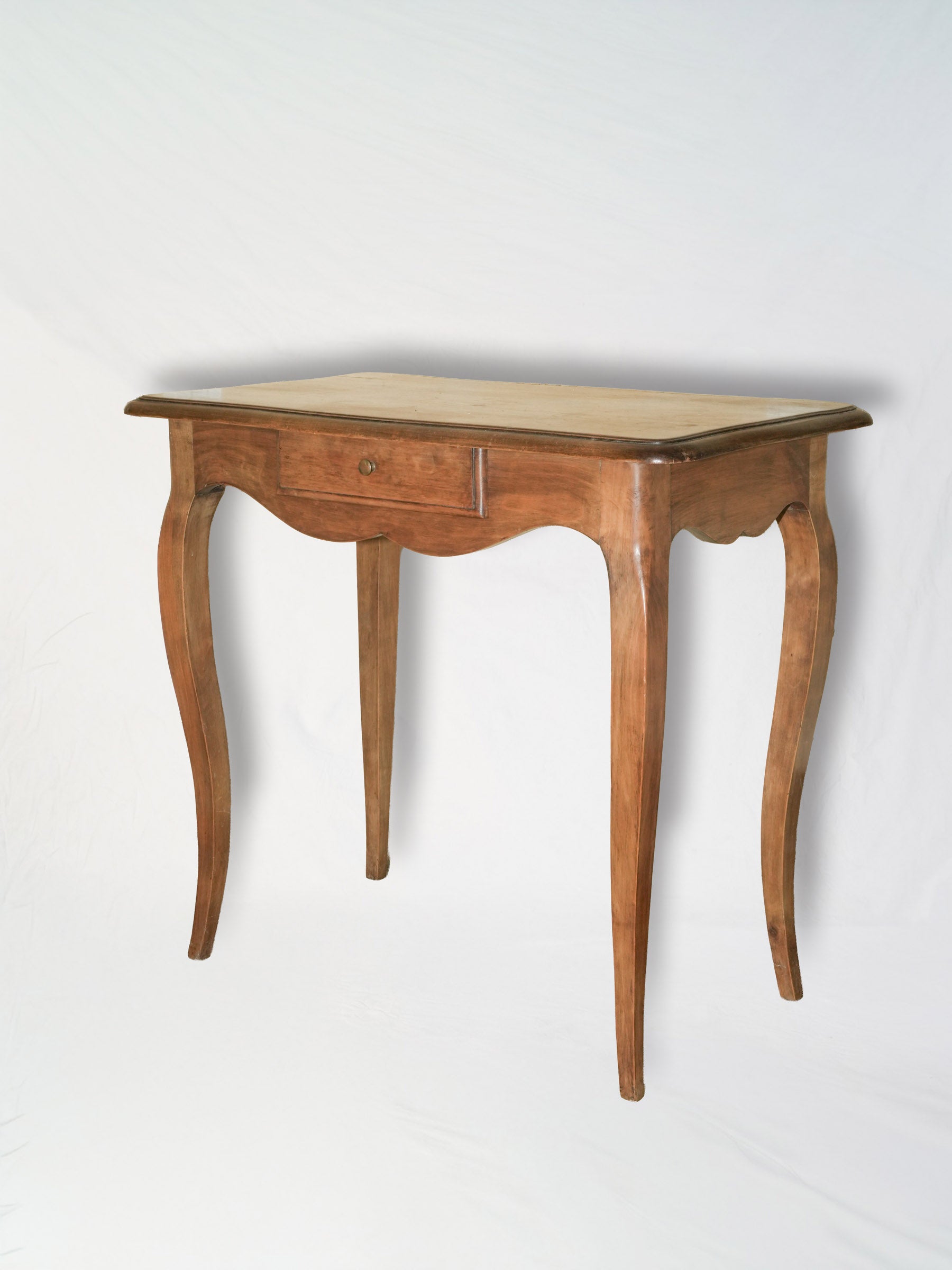 French Oak Side Table with Cabriole Legs, Early 20th Century