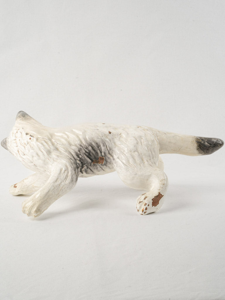 Decorative French faience cat piece