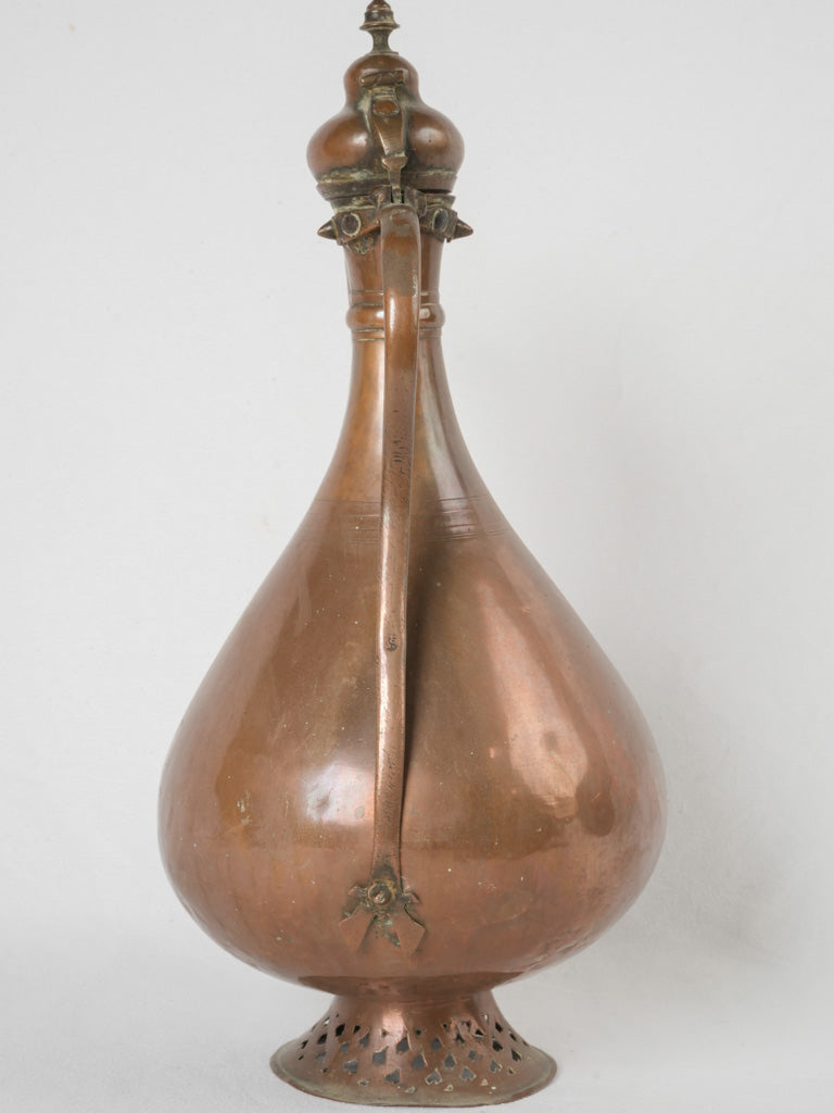 Aged, sturdy, hinged lid oil can