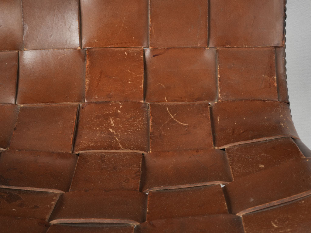 Neoclassical Leather Chairs with Curule X Form