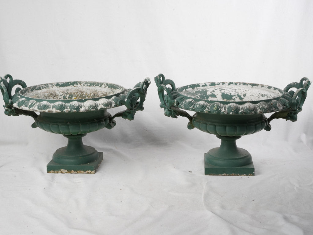 Pair of Late 19th Century French Cast-Iron Chambord Style Planters - 17" x 28"