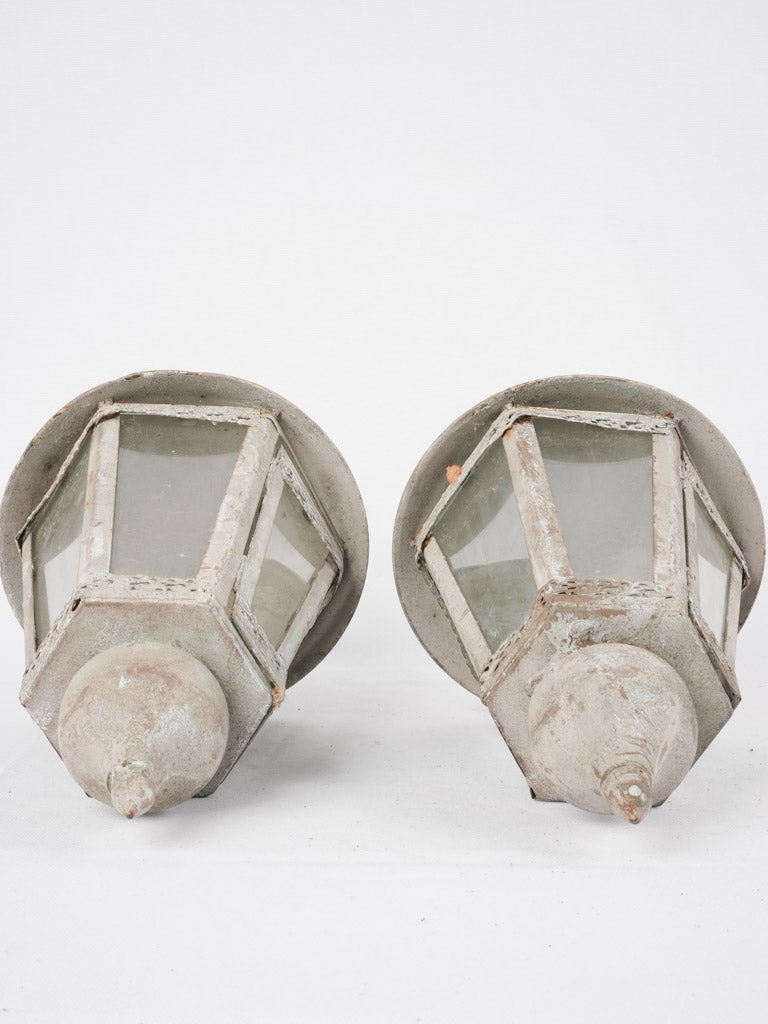Pair of vintage tole candle lanterns 17¾"