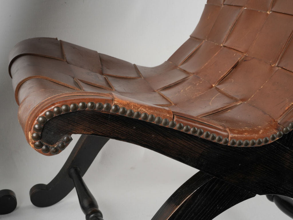 Neoclassical Leather Chairs with Bold Design