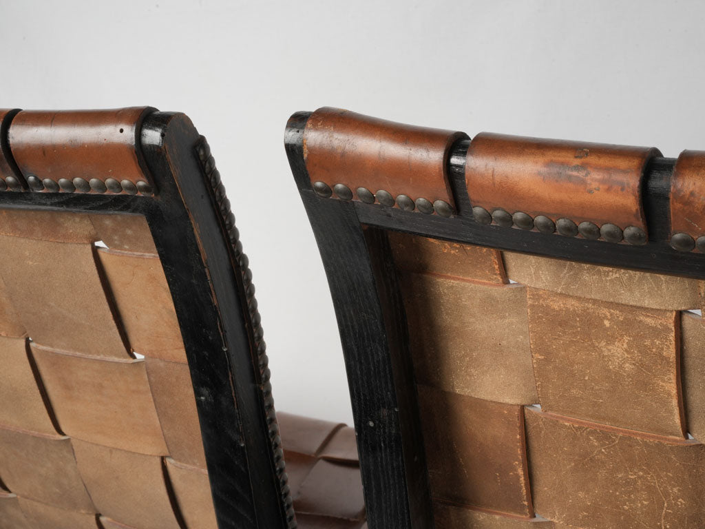 Classic Mid-Century French Leather Chairs