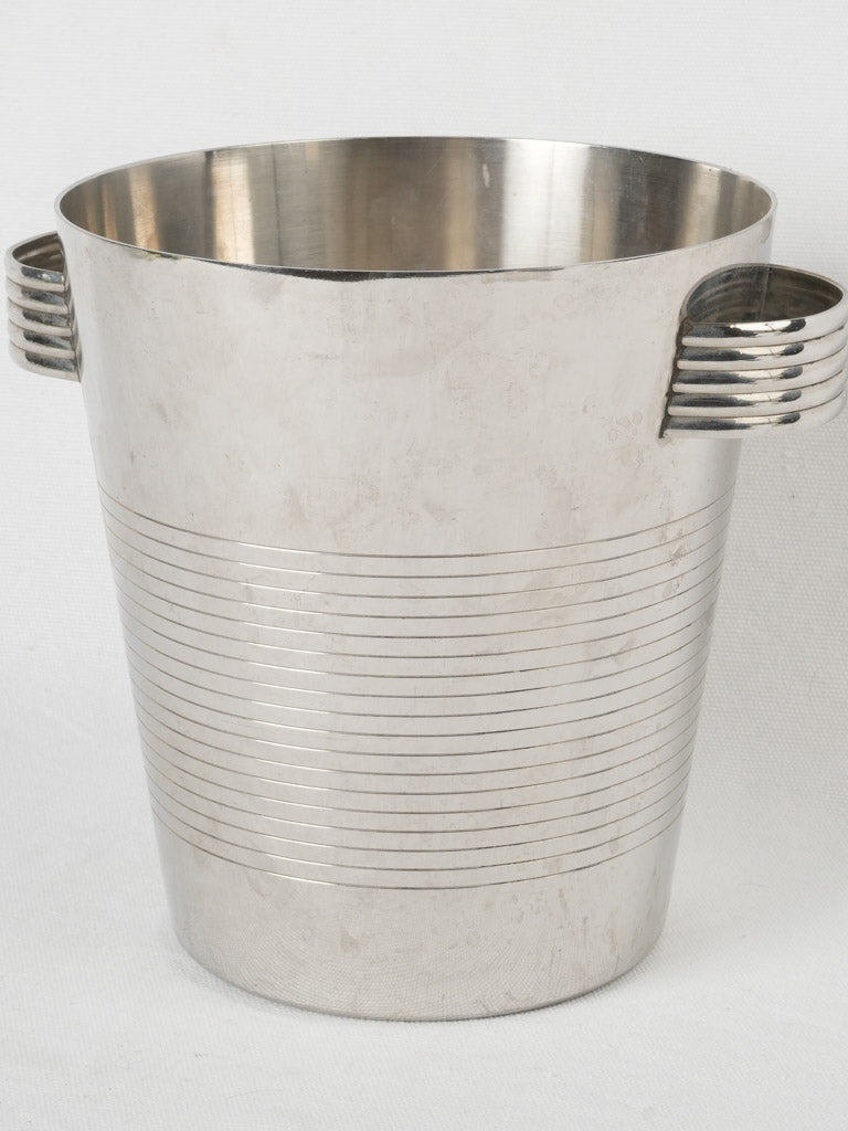 Sophisticated silver-plated wine chiller