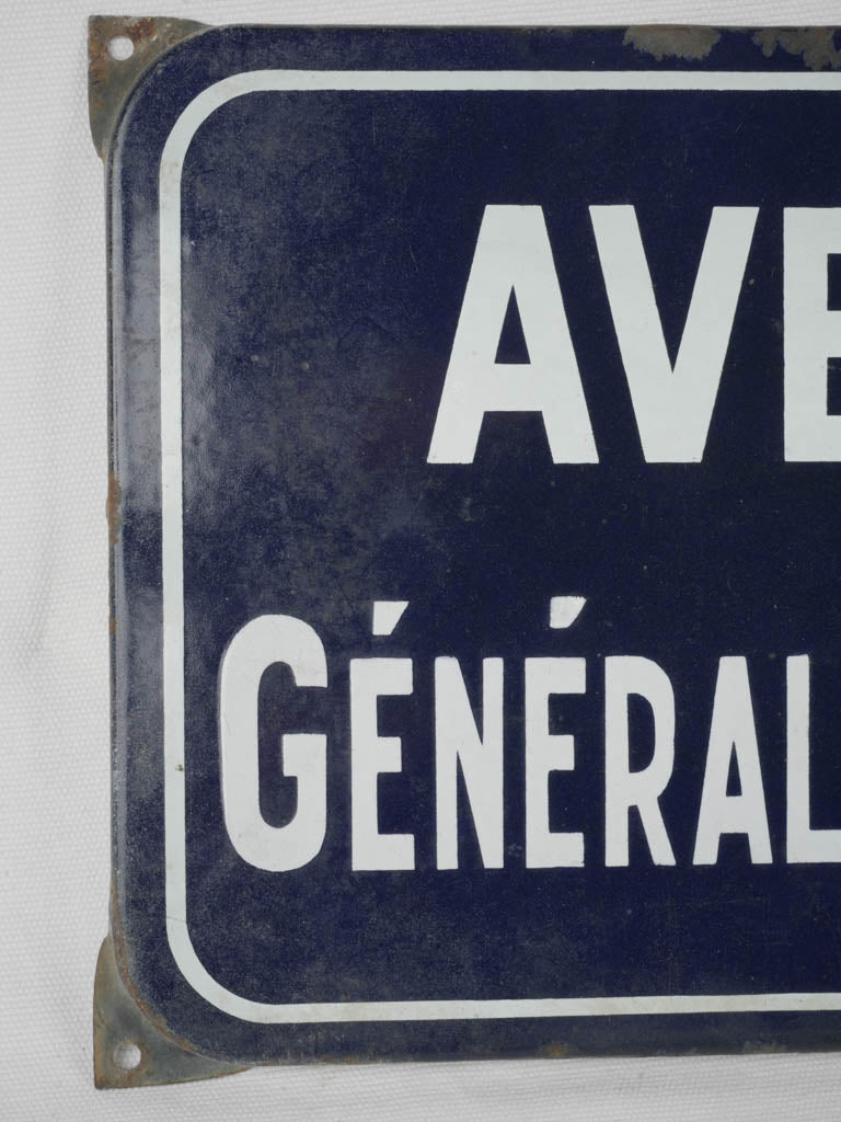 Elegant bold-typography enamel sign