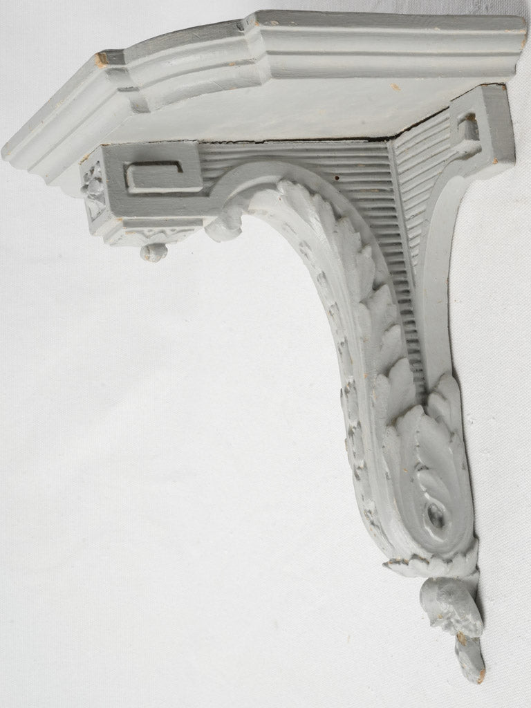 Elegant aged wooden wall shelf