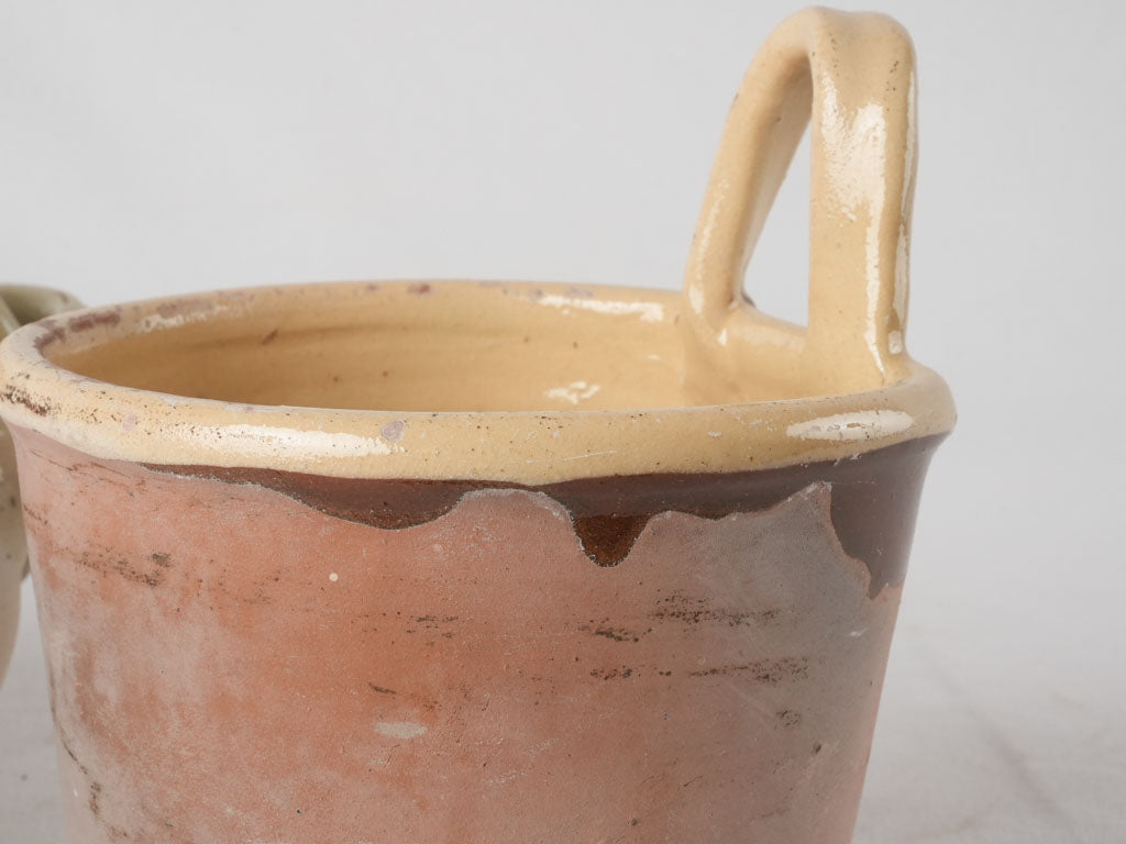 Collection of 3 ceramics w/ pale yellow glaze