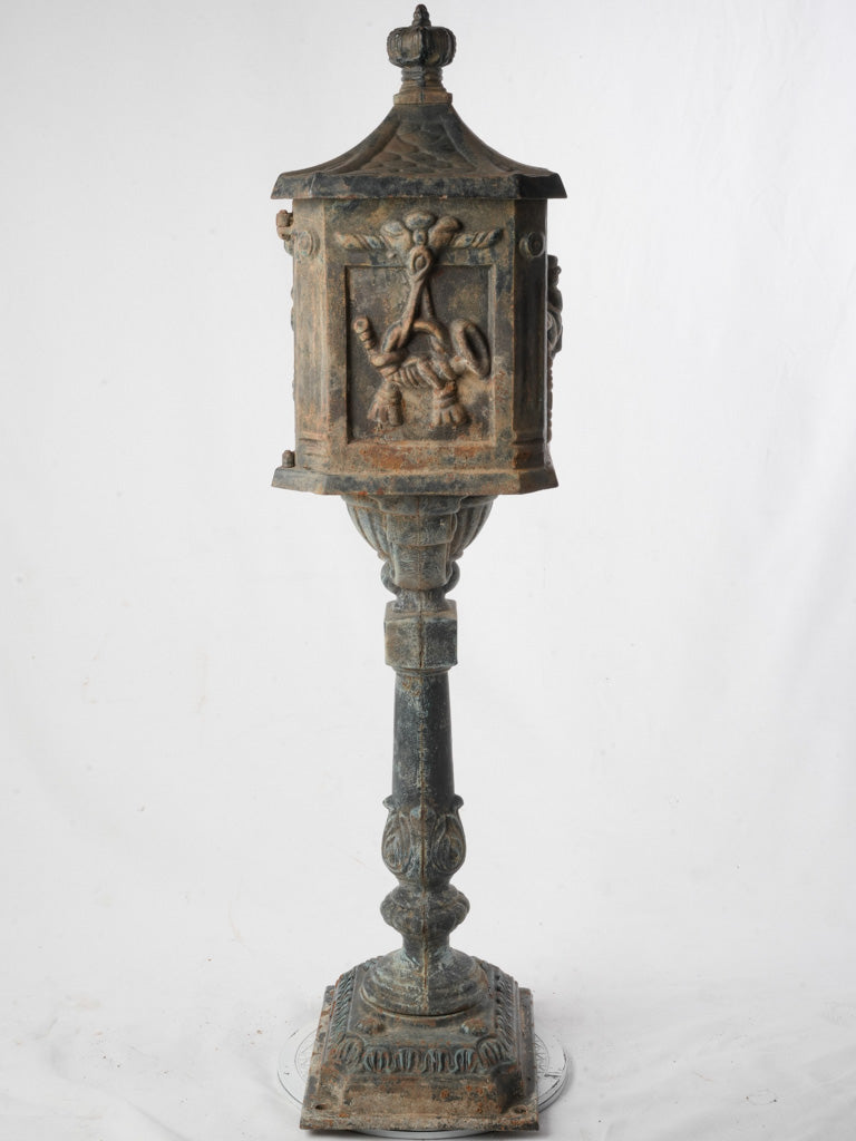 Elegant verdigris patina letterbox