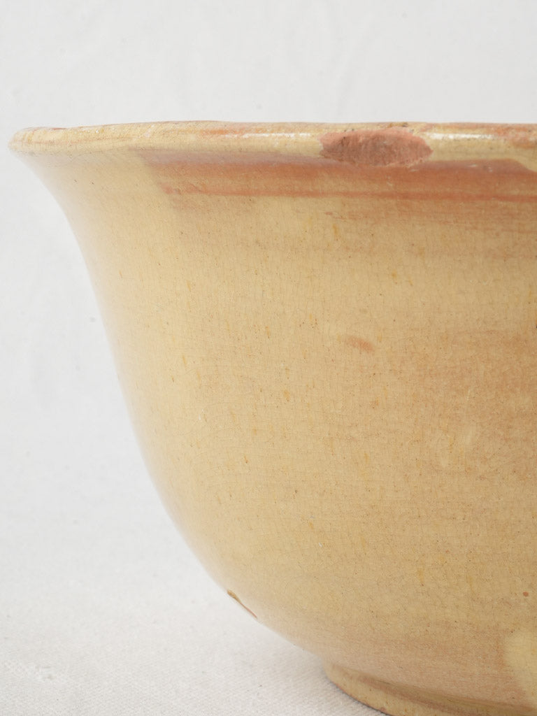 Pale yellow rustic clay bowl