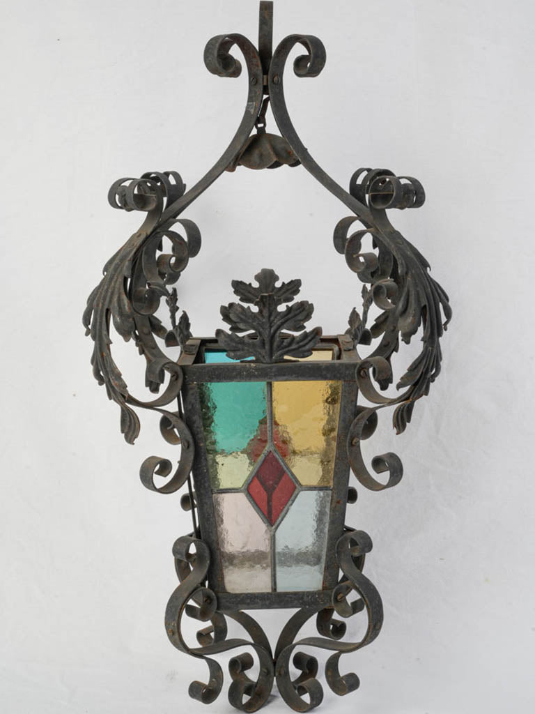 Vintage stained glass lantern