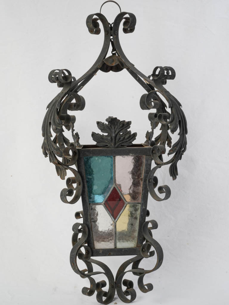 Sculptural vintage iron lantern