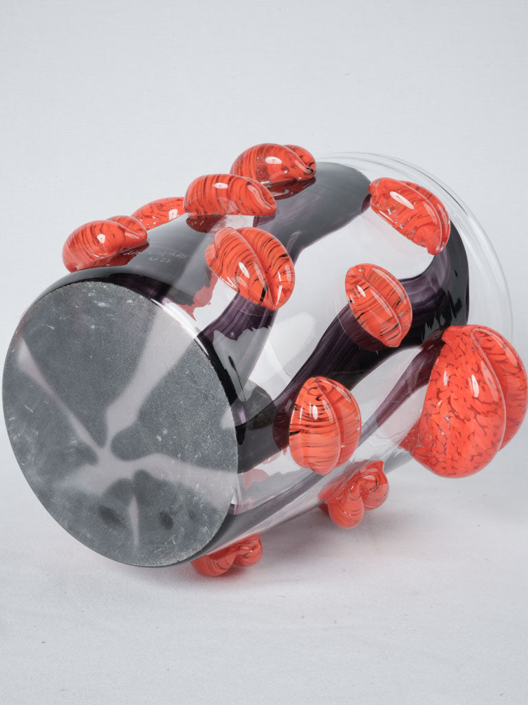 Original red lips blown-glass ice bucket