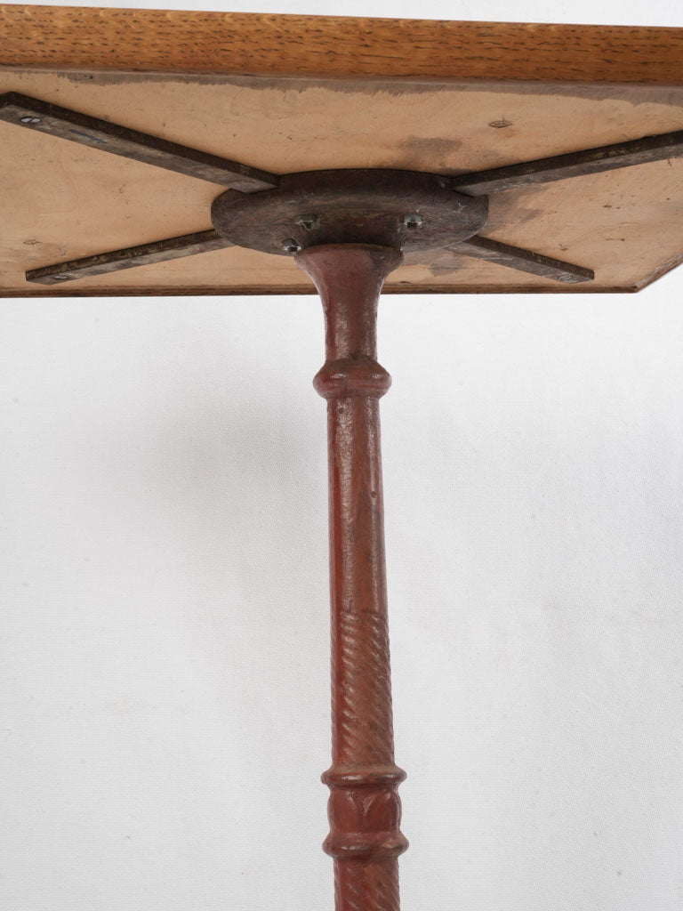 Petite Mid-20th-Century French Oak and Cast-Iron Side Table - 28¾" x 18"