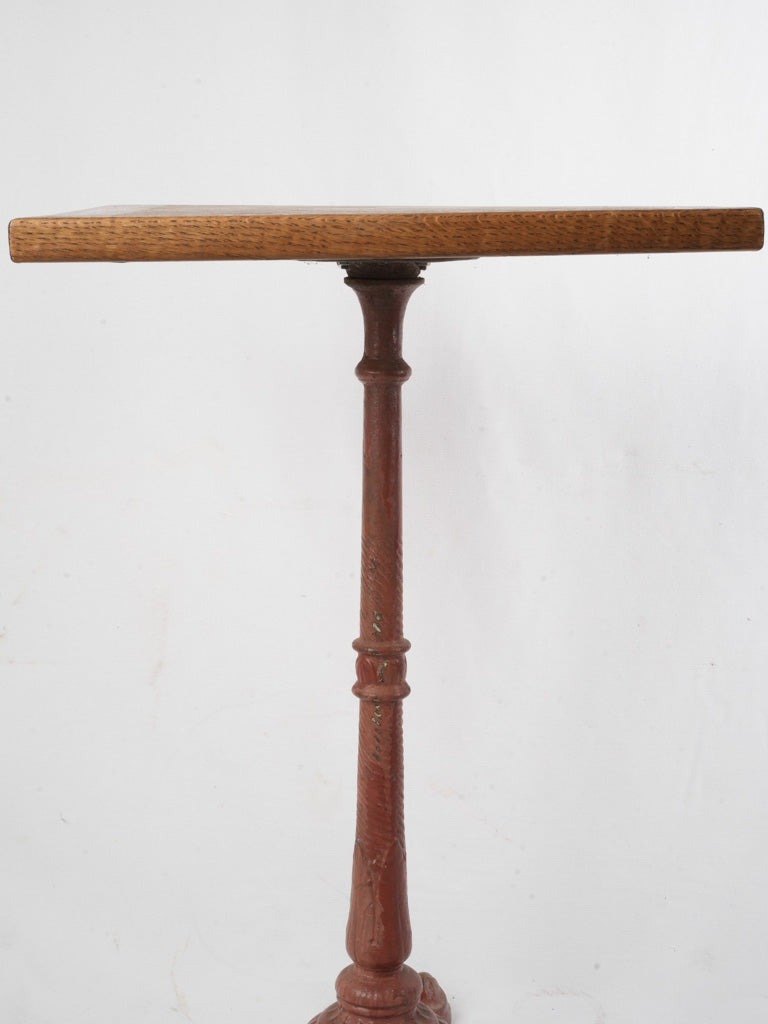 Petite Mid-20th-Century French Oak and Cast-Iron Side Table - 28¾" x 18"